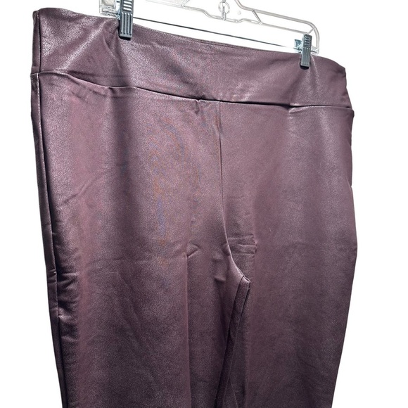 LUXE 3XL LulaRoe Thick Shimmery Mocha Brown Leggings Faux Leather Formal Festive - Picture 1 of 15